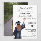 Moderne, minimalistische foto die ze deed Afstuder Kaart (Voorkant / Achterkant)