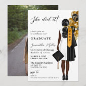 Moderne, minimalistische foto die ze deed Afstuder Kaart (Voorkant / Achterkant)