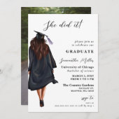 Moderne, minimalistische foto die ze deed Afstuder Kaart (Voorkant / Achterkant)