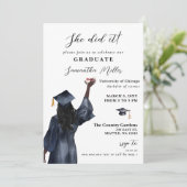 Moderne, minimalistische foto die ze deed Afstuder Kaart (Staand voorkant)