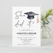 Moderne, minimalistische foto die ze deed Afstuder Kaart (Staand voorkant)