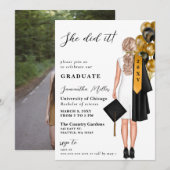 Moderne, minimalistische foto die ze deed Afstuder Kaart (Voorkant / Achterkant)