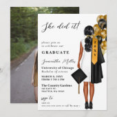 Moderne, minimalistische foto die ze deed Afstuder Kaart (Voorkant / Achterkant)