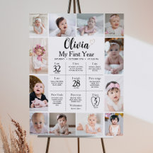 Moderne minimalistische foto eerste jaar mijlpaal