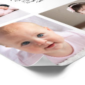 Moderne minimalistische foto eerste jaar mijlpaal  poster (Hoek)