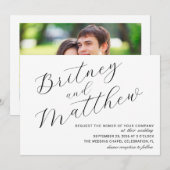 Moderne minimalistische foto Elegant Script bruilo Kaart (Voorkant / Achterkant)