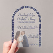 Moderne minimalistische foto en strakke script bru acryl uitnodigingen (Insitu (Draagbaar))