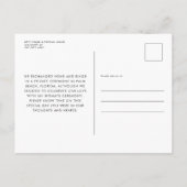 Moderne, minimalistische foto, gewoon gehuwde loti aankondigingskaart (Achterkant)