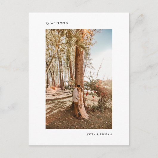 Moderne, minimalistische foto, gewoon gehuwde loti aankondigingskaart (Voorkant)