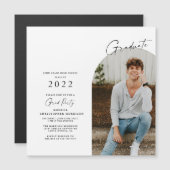 Moderne Minimalistische Foto Grad Invitatie Magnee (Voorkant / Achterkant)