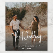 Moderne minimalistische foto handschrift script br wijn etiket (Enkel label)