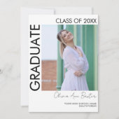 Moderne minimalistische foto High School Afstudere Aankondiging (Voorkant)