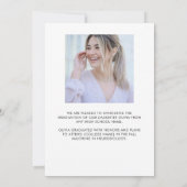 Moderne minimalistische foto High School Afstudere Aankondiging (Achterkant)