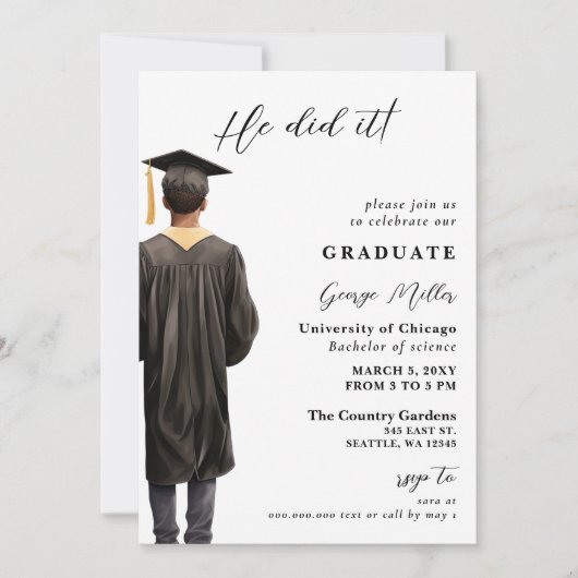 Moderne minimalistische foto hij deed het Afstuder Kaart (Voorkant)