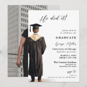 Moderne minimalistische foto hij deed het Afstuder Kaart (Voorkant / Achterkant)