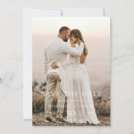 Moderne Minimalistische Foto Huwelijk Opslaan Datu Save The Date