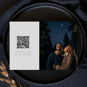 Moderne Minimalistische Foto Huwelijk QR Code Save The Date