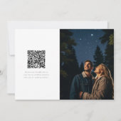 Moderne Minimalistische Foto Huwelijk QR Code Save The Date (Achterkant)