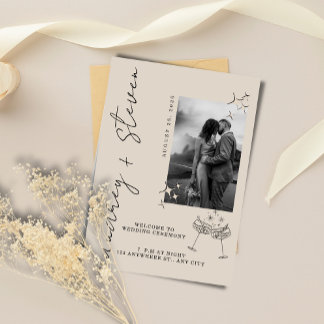 Moderne Minimalistische Foto Huwelijksuitnodiging Kaart