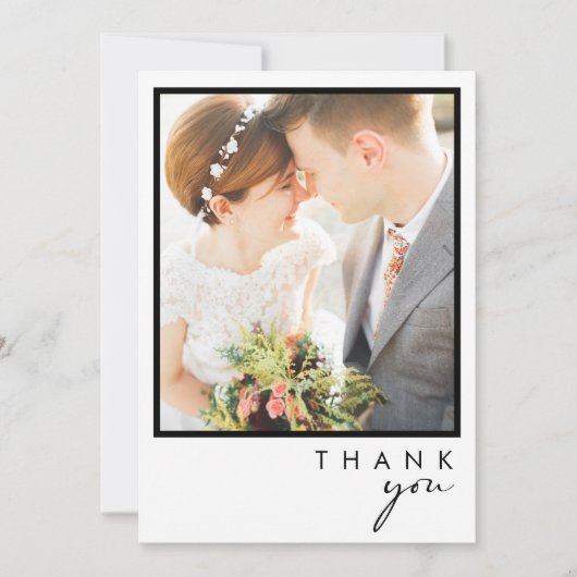 Moderne, minimalistische foto in een Lijst - Harte Bedankkaart (Voorkant)