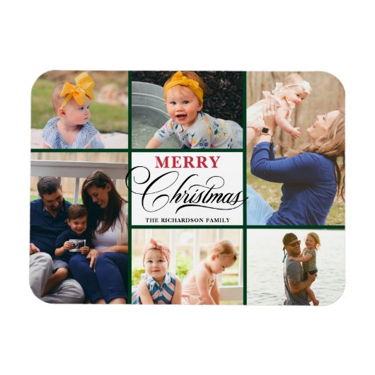 Moderne minimalistische foto-inklage van rood elle magneet (Horizontaal)