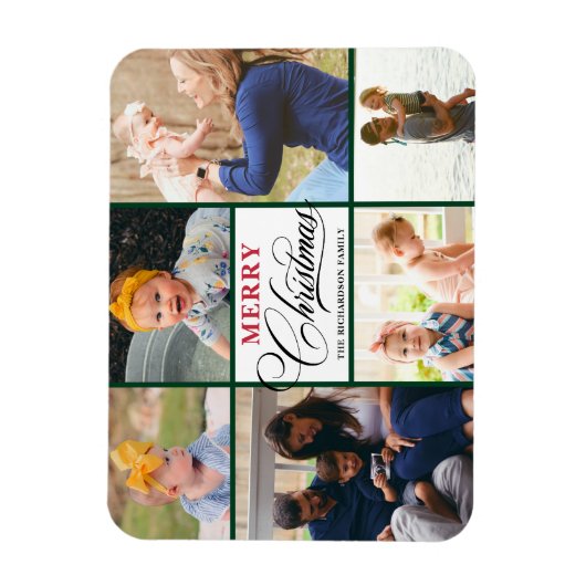 Moderne minimalistische foto-inklage van rood elle magneet (Verticaal)