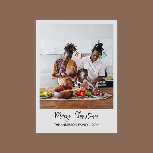 Moderne minimalistische foto-inkuilholiday-Kaart Feestdagenkaart