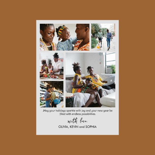 Moderne minimalistische foto-inkuilholiday-Kaart Feestdagenkaart