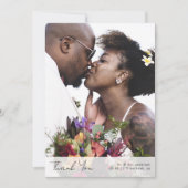 Moderne minimalistische foto kalligrafie bruiloft bedankkaart (Voorkant)