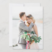 Moderne minimalistische foto kalligrafie bruiloft bedankkaart (Achterkant)