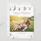 Moderne minimalistische foto Kerstmis Elegant Scri Feestdagenkaart (Voorkant)