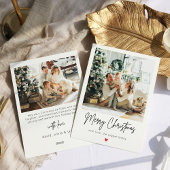 Moderne minimalistische foto Kerstmis Feestdagenkaart