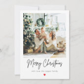 Moderne minimalistische foto Kerstmis Feestdagenkaart (Voorkant)