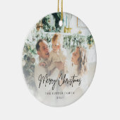 Moderne minimalistische foto Kerstmis Keramisch Ornament (Rechts)