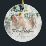 Moderne minimalistische foto Kerstmis Keramisch Ornament<br><div class="desc">Moderne minimalistische foto Keramisch Ornament</div>