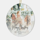 Moderne minimalistische foto Kerstmis Keramisch Ornament (Links)