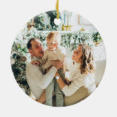 Moderne minimalistische foto Kerstmis Keramisch Ornament (Achterkant)