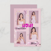 Moderne minimalistische foto Lady Verjaardag Kaart (Voorkant / Achterkant)