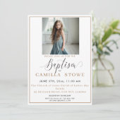 Moderne minimalistische foto LDS Baptisme-uitnodig Kaart (Staand voorkant)