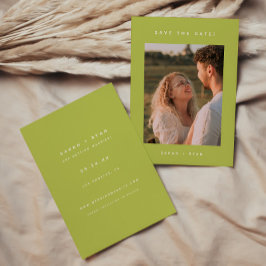 Moderne Minimalistische Foto Lime Groene Trouw Save The Date