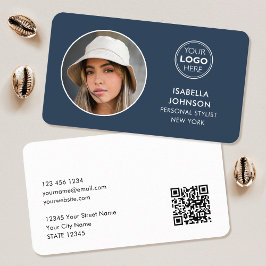 Moderne minimalistische foto Logo QR code leisteen Visitekaartje