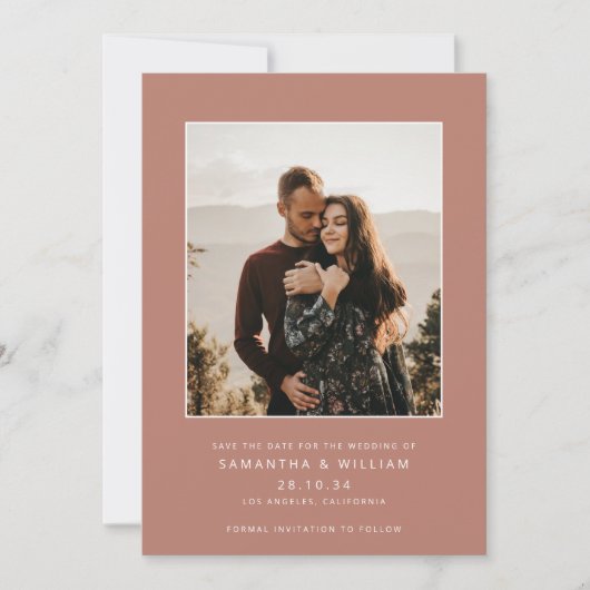 Moderne minimalistische foto met mix & match save the date (Voorkant)