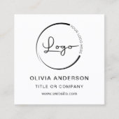 Moderne minimalistische foto met QR Code Social Me Vierkante Visitekaartje (Voorkant)