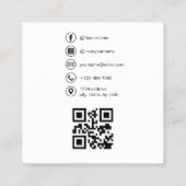Moderne minimalistische foto met QR Code Social Me Vierkante Visitekaartje (Achterkant)