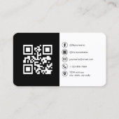 Moderne minimalistische foto met QR Code Social Me Visitekaartje (Achterkant)