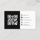 Moderne minimalistische foto met QR Code Social Me Visitekaartje (Achterkant)