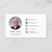 Moderne minimalistische foto met Social Media Icon Visitekaartje (Voorkant)