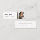 Moderne, minimalistische foto mini visitekaartje (Voorkant / Achterkant)