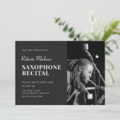 Moderne minimalistische foto muziek recital Uitnod Kaart (Staand voorkant)