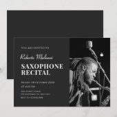 Moderne minimalistische foto muziek recital Uitnod Kaart (Voorkant / Achterkant)